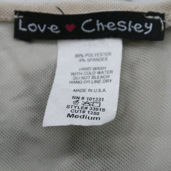 LOVE CHELSEY Dress Lace Bodycon Floral Summer Stretch Midi Neutral Tan Medium - Picture 8 of 14